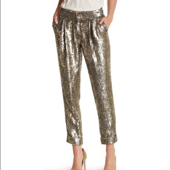 Alice + Olivia Pants - Alice + Olivia ‘Arthur’ Gold Sequin Pant